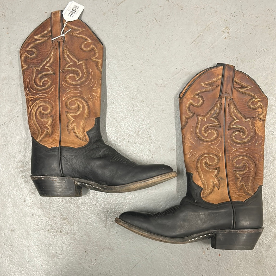 Panhandle Slim Brown and Black Cowboy Boots 6.5
