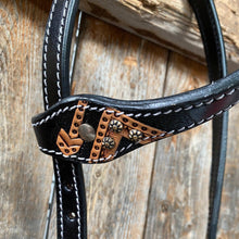 Load image into Gallery viewer, Rodeo Drive - Two Tone Feather &amp; Arrow Studded One Ear Headstall
