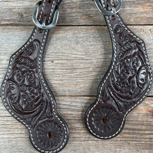 Load image into Gallery viewer, Rodeo Drive - Dark Oil Floral Tooled Spur Straps
