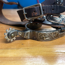 Load image into Gallery viewer, Western Spurs and Dark Oil Straps
