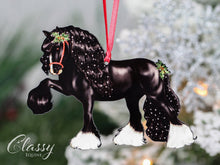Load image into Gallery viewer, Classy Equine Black Gypsy Horse Christmas Ornament - Eclipse