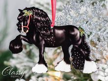 Load image into Gallery viewer, Classy Equine Black Gypsy Horse Christmas Ornament - Eclipse