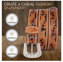 Load image into Gallery viewer, Greenwood Leather Light Brown Belt with Vintage Silver Buckle-Belts-Greenwood Leather-30-Evolution Equestrian Co.