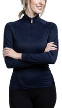 Load image into Gallery viewer, Kastel Denmark Long Sleeve Navy Shirred Sun Shirt
