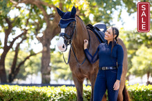 Load image into Gallery viewer, LeMieux Essence Fly Hood Navy-English Accessories-LeMieux-Medium (Cob)-Evolution Equestrian Co.