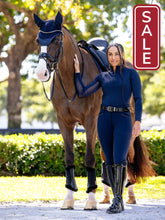 Load image into Gallery viewer, LeMieux Essence Fly Hood Navy-English Accessories-LeMieux-Medium (Cob)-Evolution Equestrian Co.