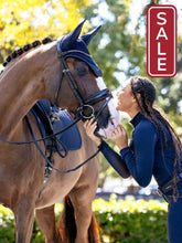 Load image into Gallery viewer, LeMieux Essence Fly Hood Navy-English Accessories-LeMieux-Medium (Cob)-Evolution Equestrian Co.