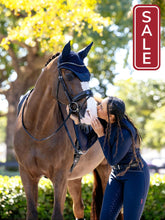 Load image into Gallery viewer, LeMieux Essence Fly Hood Navy-English Accessories-LeMieux-Medium (Cob)-Evolution Equestrian Co.