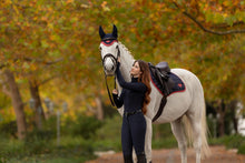 Load image into Gallery viewer, LeMieux Loire Close Contact Saddle Pad Navy Cranberry-English Saddle Pad-LeMieux-Small/Medium-Evolution Equestrian Co.