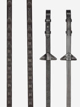 Load image into Gallery viewer, LeMieux Magna Grip Rubber Reins-Horse Tack-LeMieux-Brown/Silver-Pony-Evolution Equestrian Co.