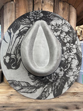 Load image into Gallery viewer, MVR Wide Brim Fedora Hat Floral Steed Taupe-Hats-Mountain View Ranch Design-Evolution Equestrian Co.