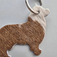 Load image into Gallery viewer, Ranchers Closet Cowhide Dog Keychain-Key Chains-Ranchers Closet-Evolution Equestrian Co.
