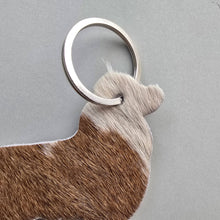 Load image into Gallery viewer, Ranchers Closet Cowhide Dog Keychain-Key Chains-Ranchers Closet-Evolution Equestrian Co.