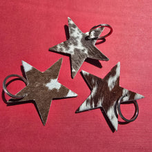 Load image into Gallery viewer, Rancher’s Closet Cowhide Star Keychain-Key Chains-Ranchers Closet-Evolution Equestrian Co.