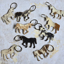 Load image into Gallery viewer, Cowhide_Key_Chain_Horses