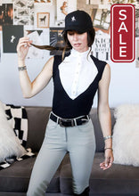 Load image into Gallery viewer, Street & Saddle Milton Menasco | Victory Gallop Sleeveless Equestrian Top-Riding Shirts-Consignment-Large-Black-Evolution Equestrian Co.