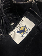 Load image into Gallery viewer, Vintage Whitman Navy Fringe Western Chaps Small-Western Clothes-Consignment-Evolution Equestrian Co.