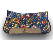 Load image into Gallery viewer, 27 Cedar Custom Western Saddle Pads-Western Saddle Pad-27 Cedar Custom Saddle Pads-Navy Floral - Double - 34"-Evolution Equestrian Co.
