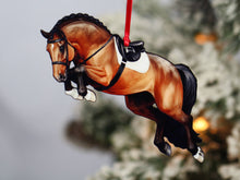 Load image into Gallery viewer, Classy Equine Bay Jumping Horse Ornament