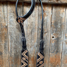 Load image into Gallery viewer, Rodeo Drive - Two Tone Feather &amp; Arrow Studded One Ear Headstall
