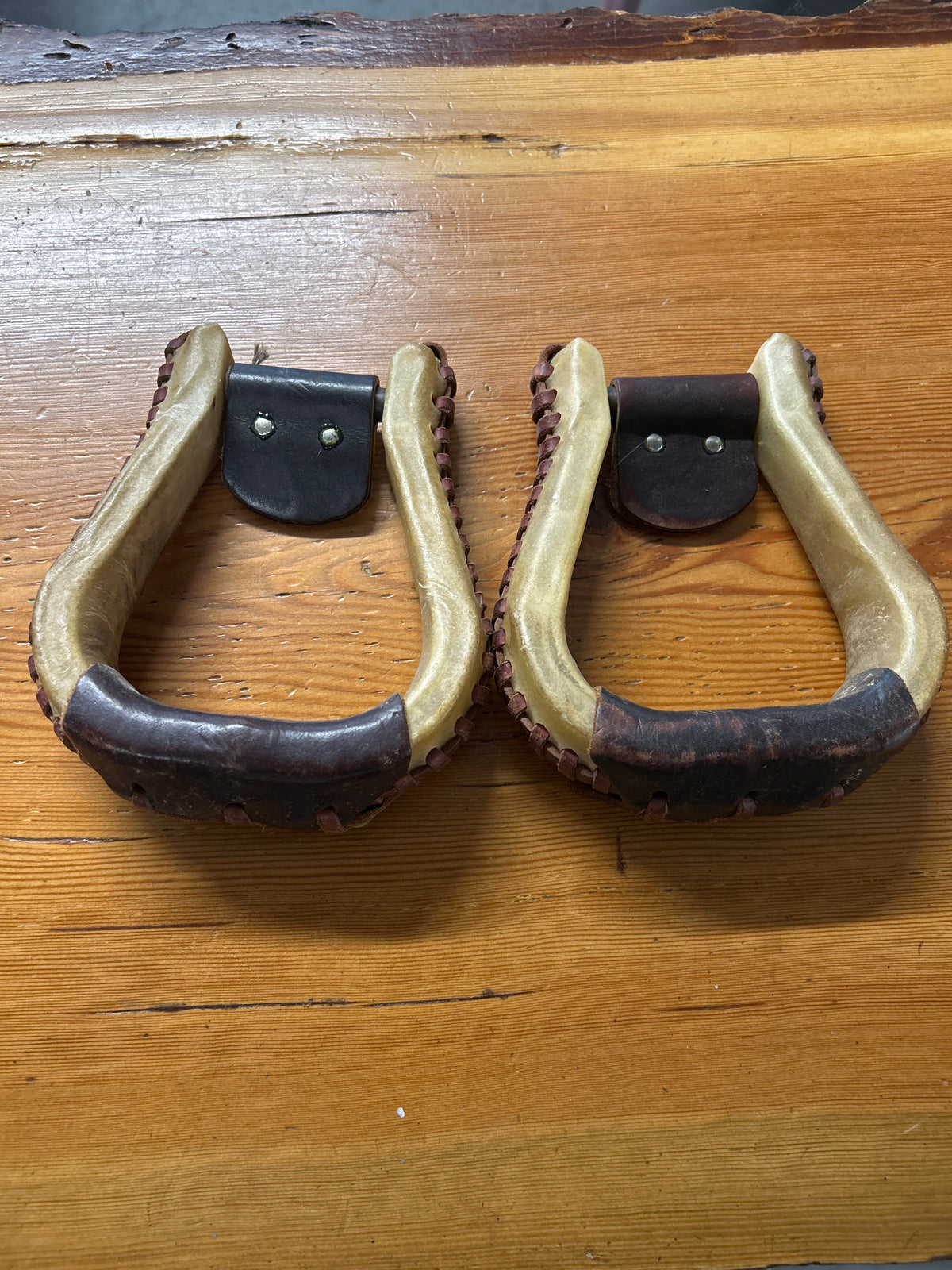 Rawhide Wrapped Western Stirrups
