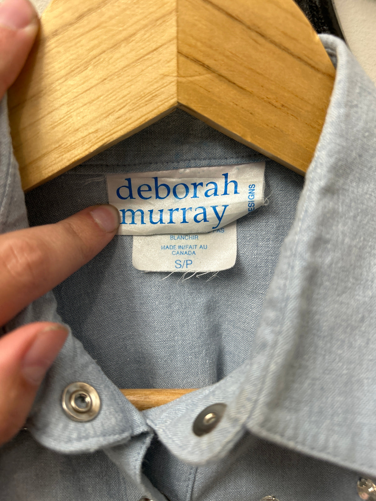 Deborah Murray Light Blue Western Shirt Small