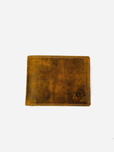 Load image into Gallery viewer, Brown leather wallet with a brand logo on a white background
