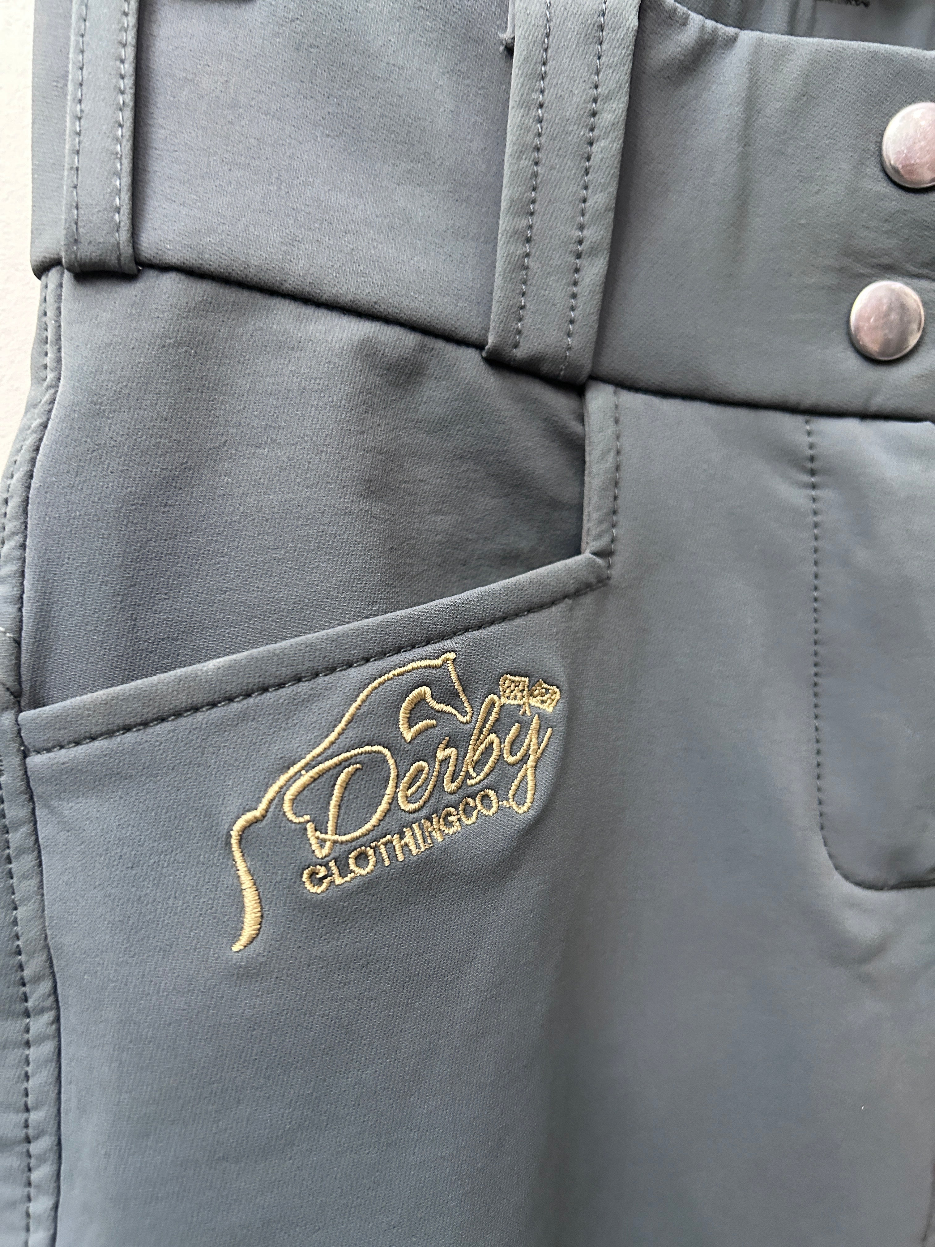 Derby Clothing Full Seat Grey Breeches 24