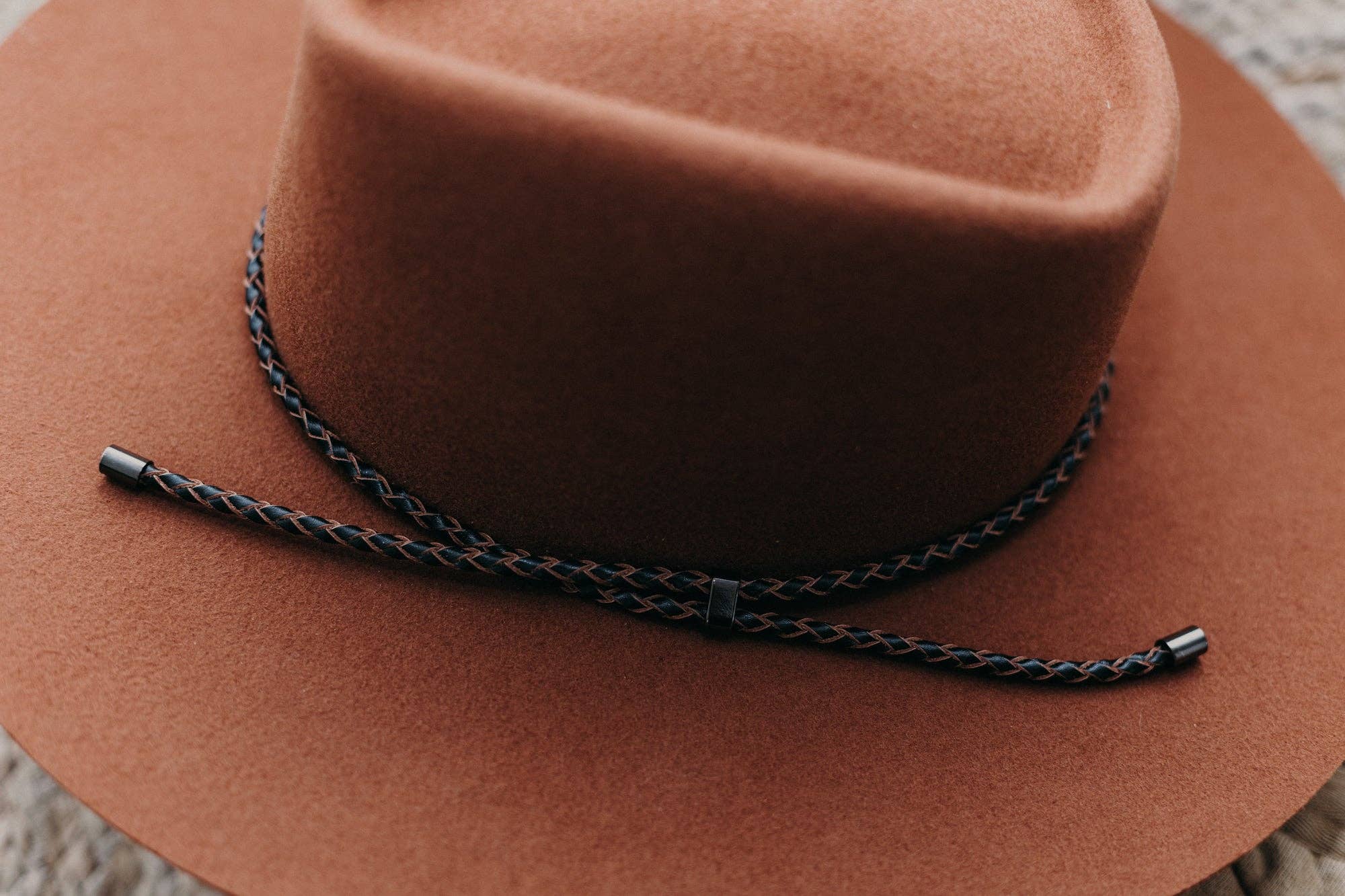 WEST VON - Genuine Leather Braided Hat Band: Saddle-WEST VON-Evolution Equestrian Co.