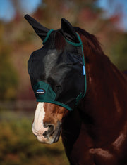 Durable Mesh Fly Mask With Ears Forest Green XXSmall-Fly Mask-Consignment-Evolution Equestrian Co.