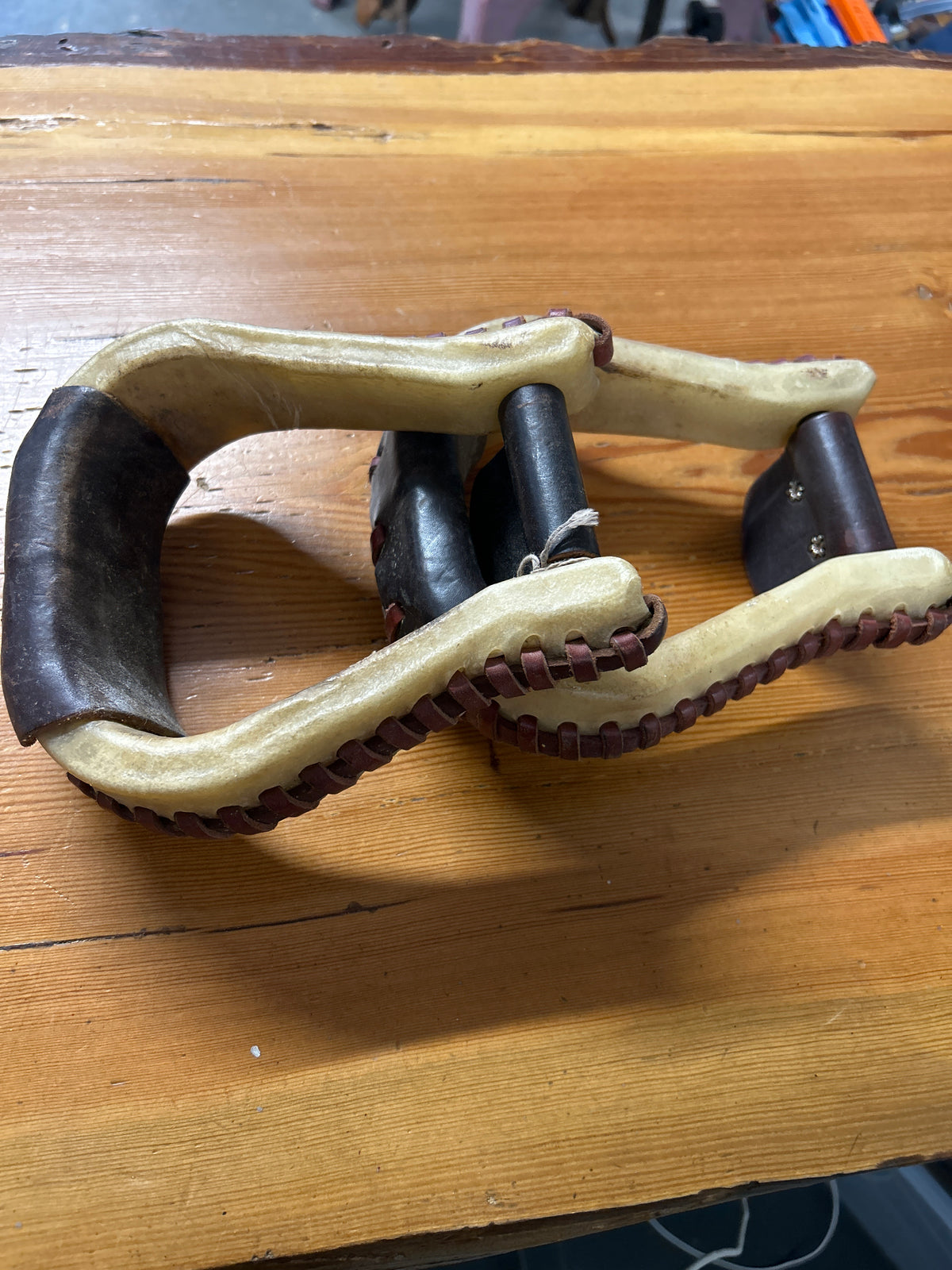 Rawhide Wrapped Western Stirrups