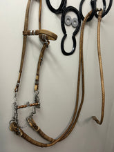 Load image into Gallery viewer, Traditional Peruvian Paso Rawhide Bridle with Roller Bit
