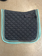 Load image into Gallery viewer, Waldhausen Navy Dressage Saddle Pad with Blue Trims
