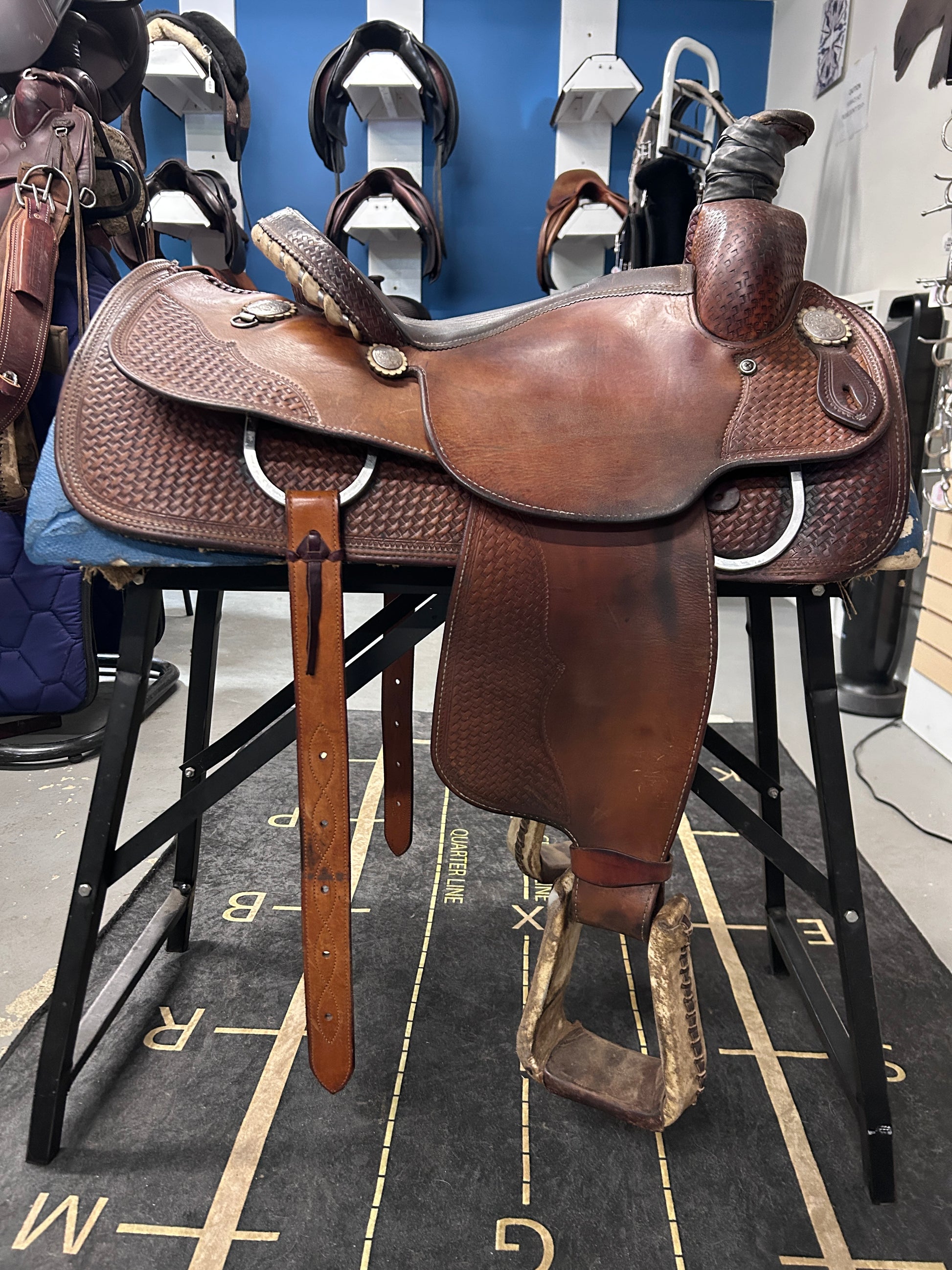 15" Crates Mike Beers Team Roper Western Saddle-Saddle-Consignment-Evolution Equestrian Co.