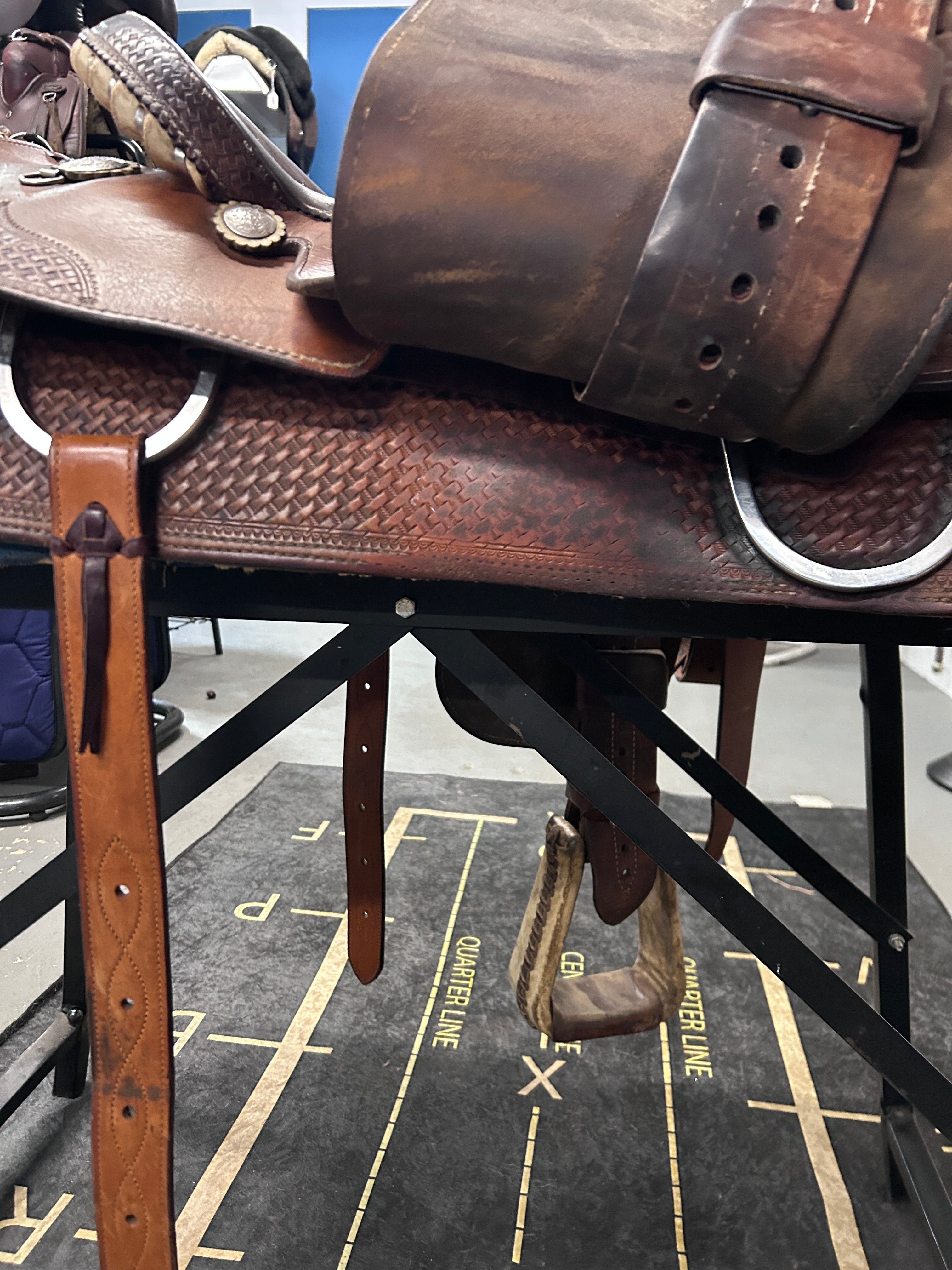 15" Crates Mike Beers Team Roper Western Saddle-Saddle-Consignment-Evolution Equestrian Co.