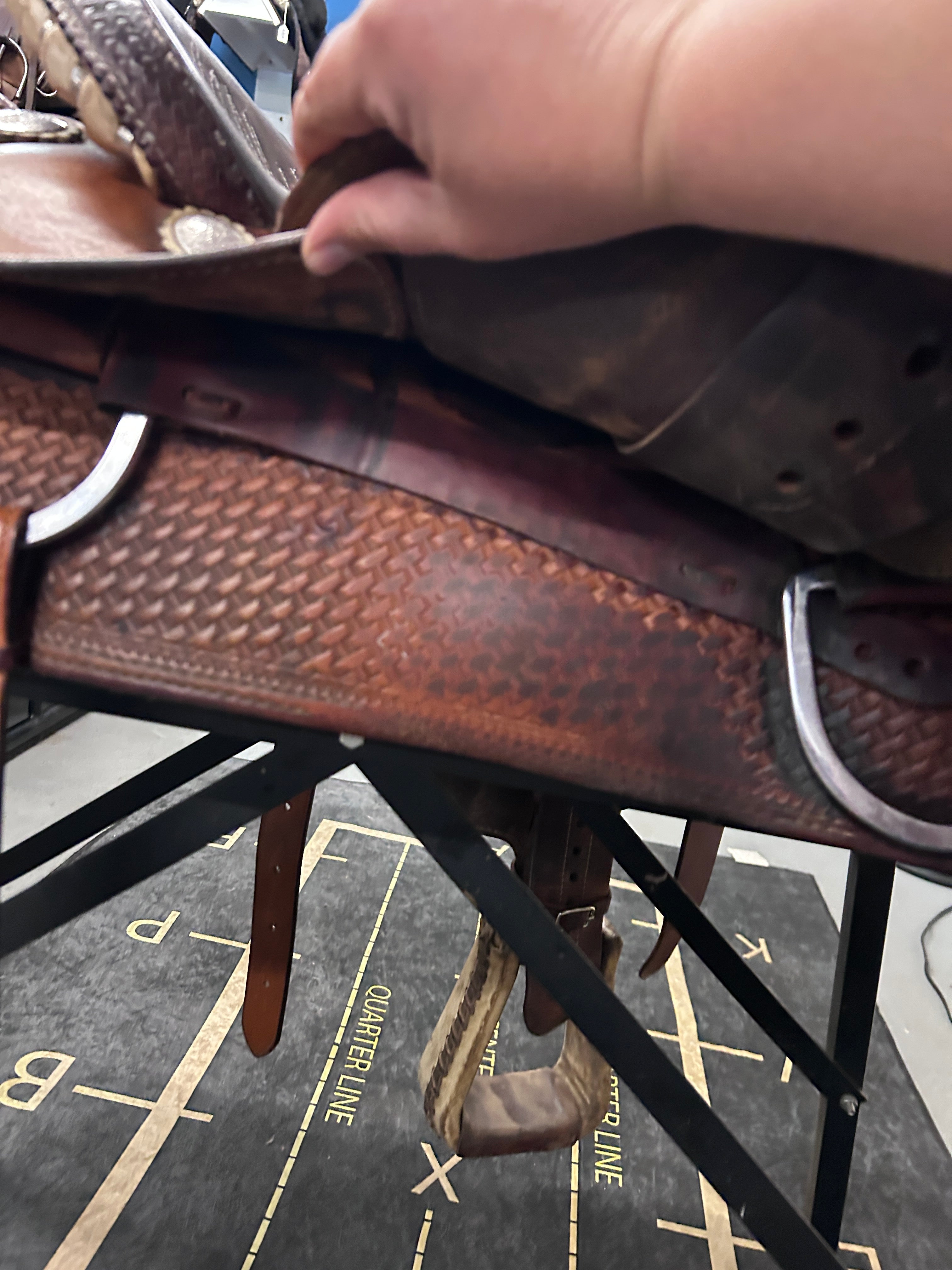 15" Crates Mike Beers Team Roper Western Saddle-Saddle-Consignment-Evolution Equestrian Co.