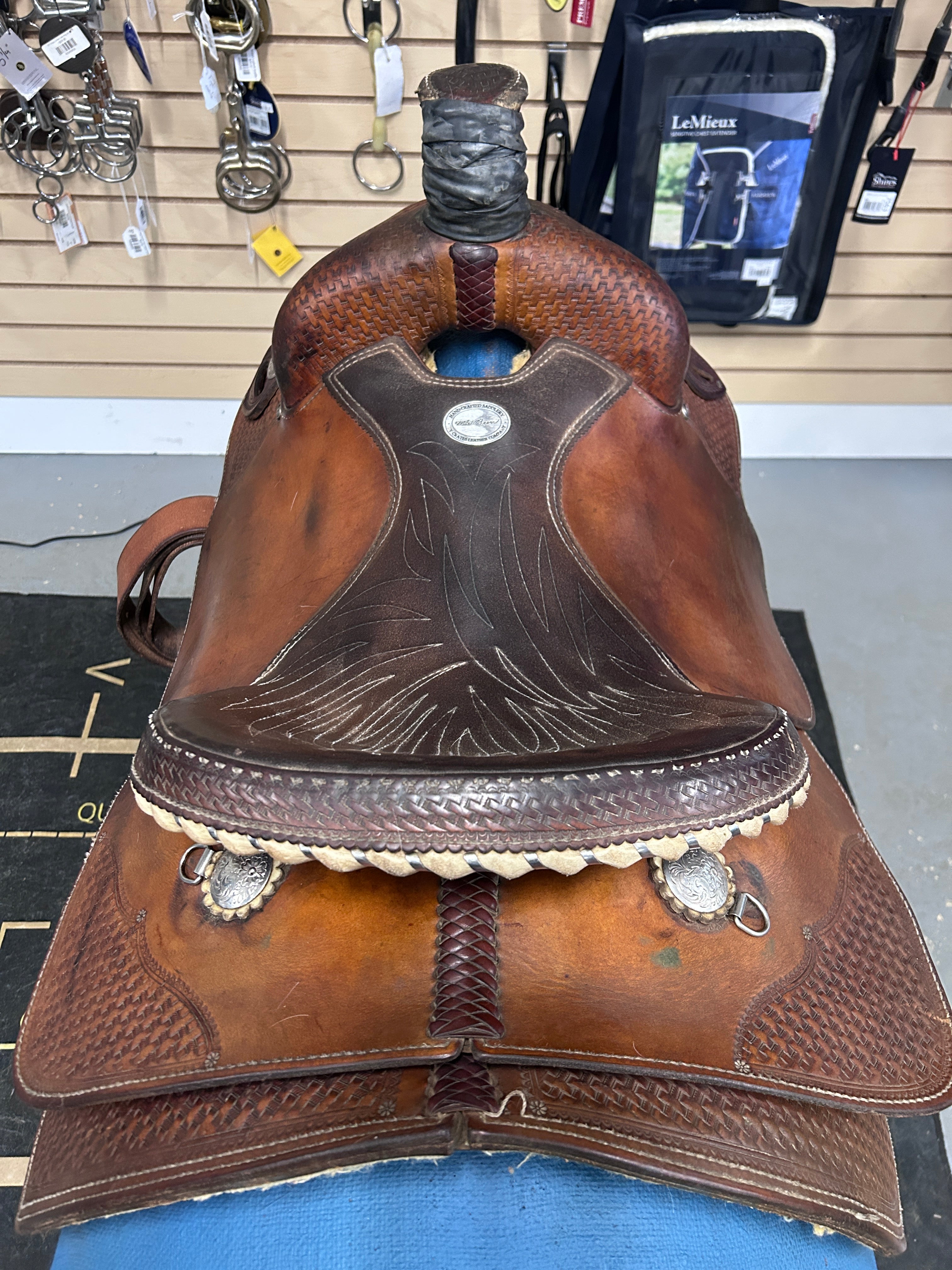 15" Crates Mike Beers Team Roper Western Saddle-Saddle-Consignment-Evolution Equestrian Co.