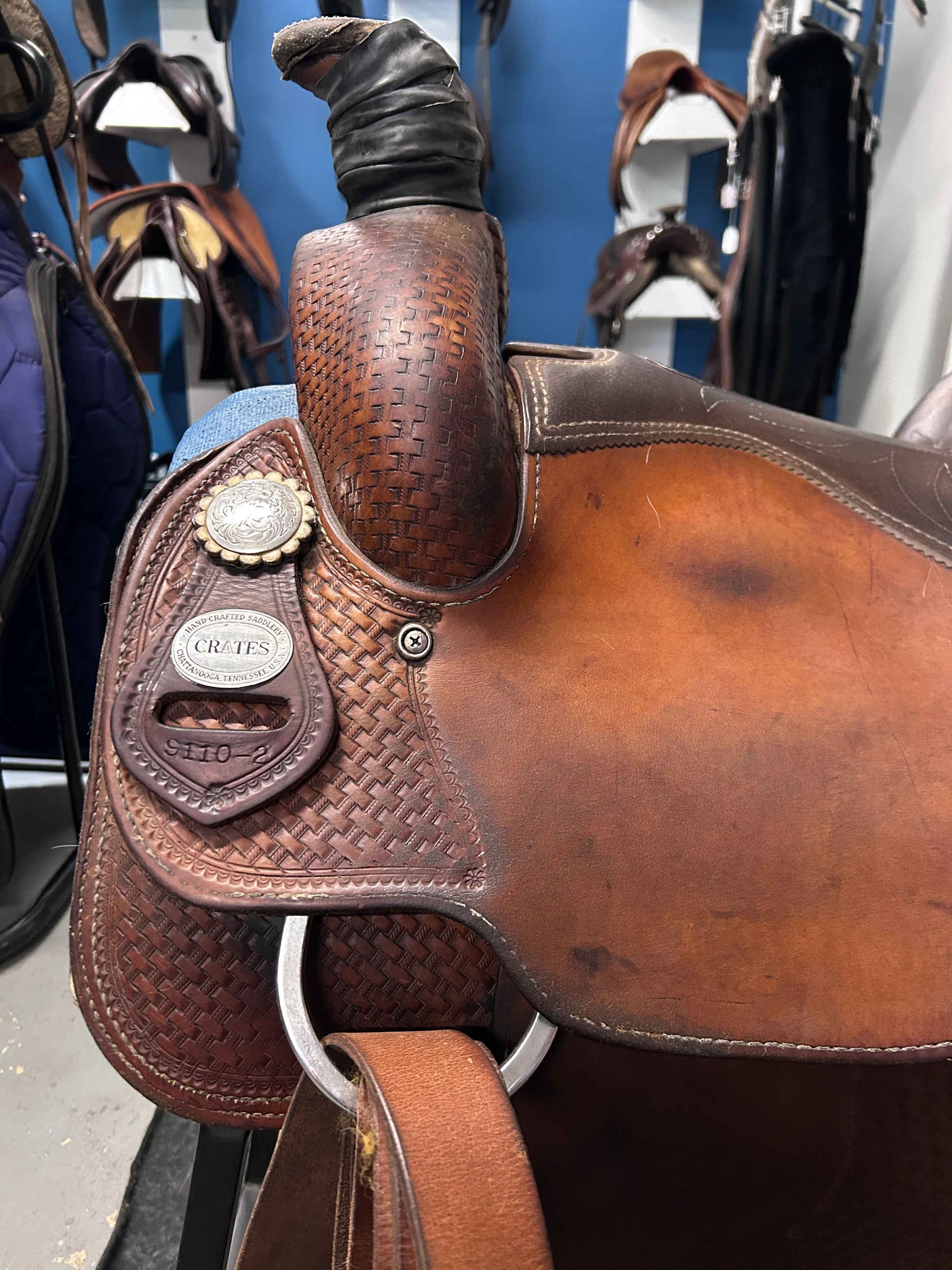15" Crates Mike Beers Team Roper Western Saddle-Saddle-Consignment-Evolution Equestrian Co.