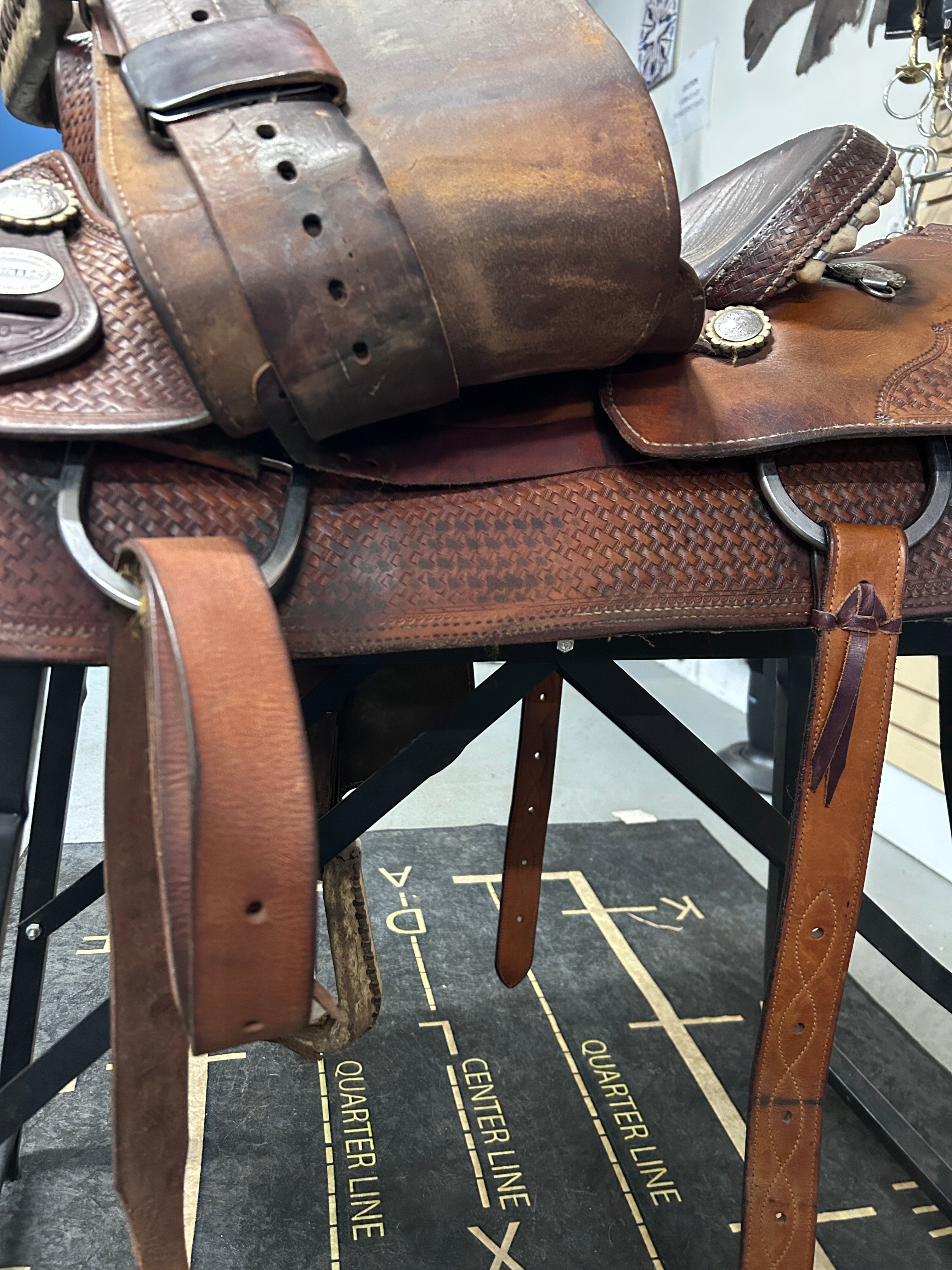 15" Crates Mike Beers Team Roper Western Saddle-Saddle-Consignment-Evolution Equestrian Co.
