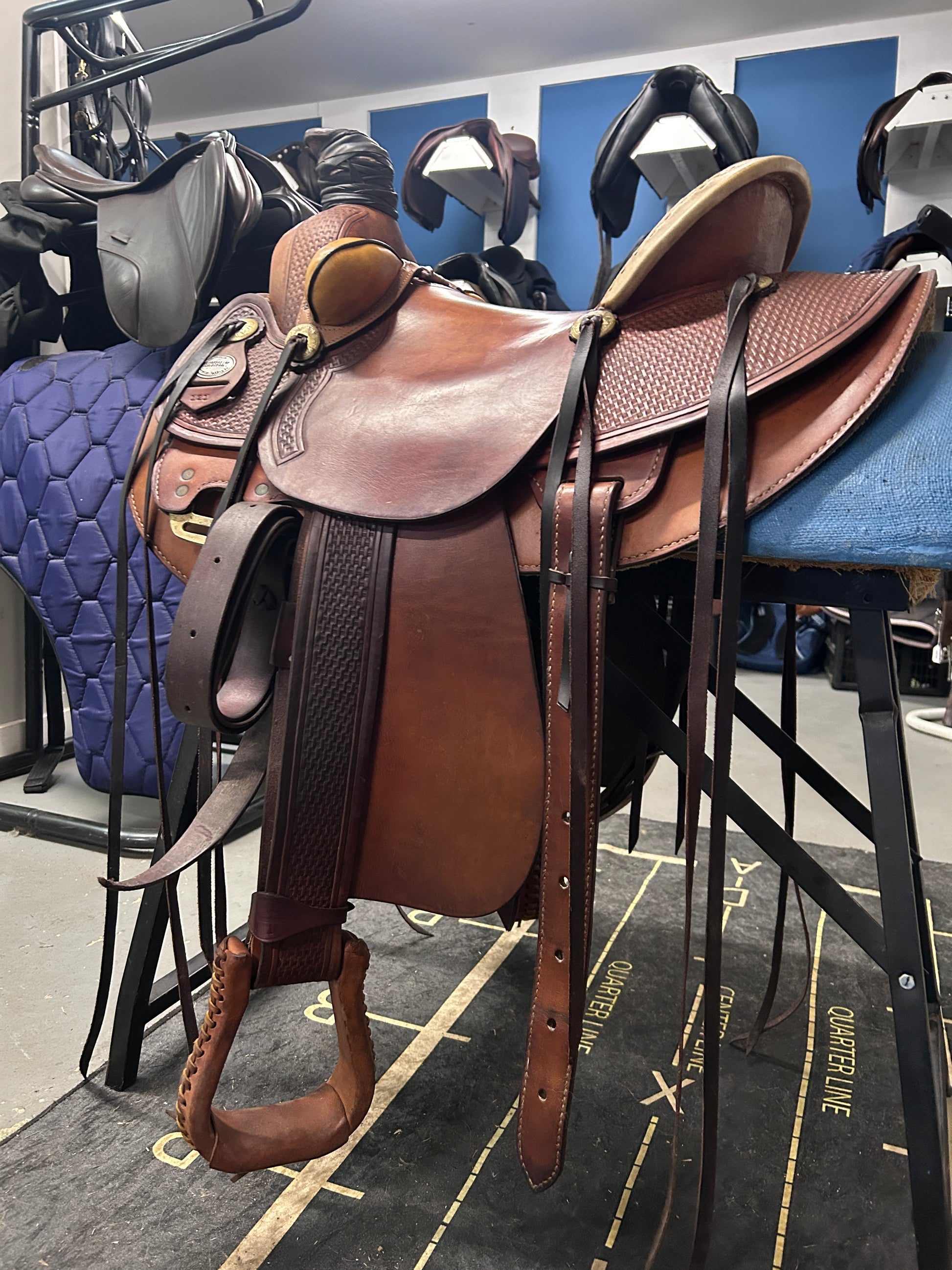 15.5" American Saddlery Mastercraft Roper-Saddle-Consignment-Evolution Equestrian Co.
