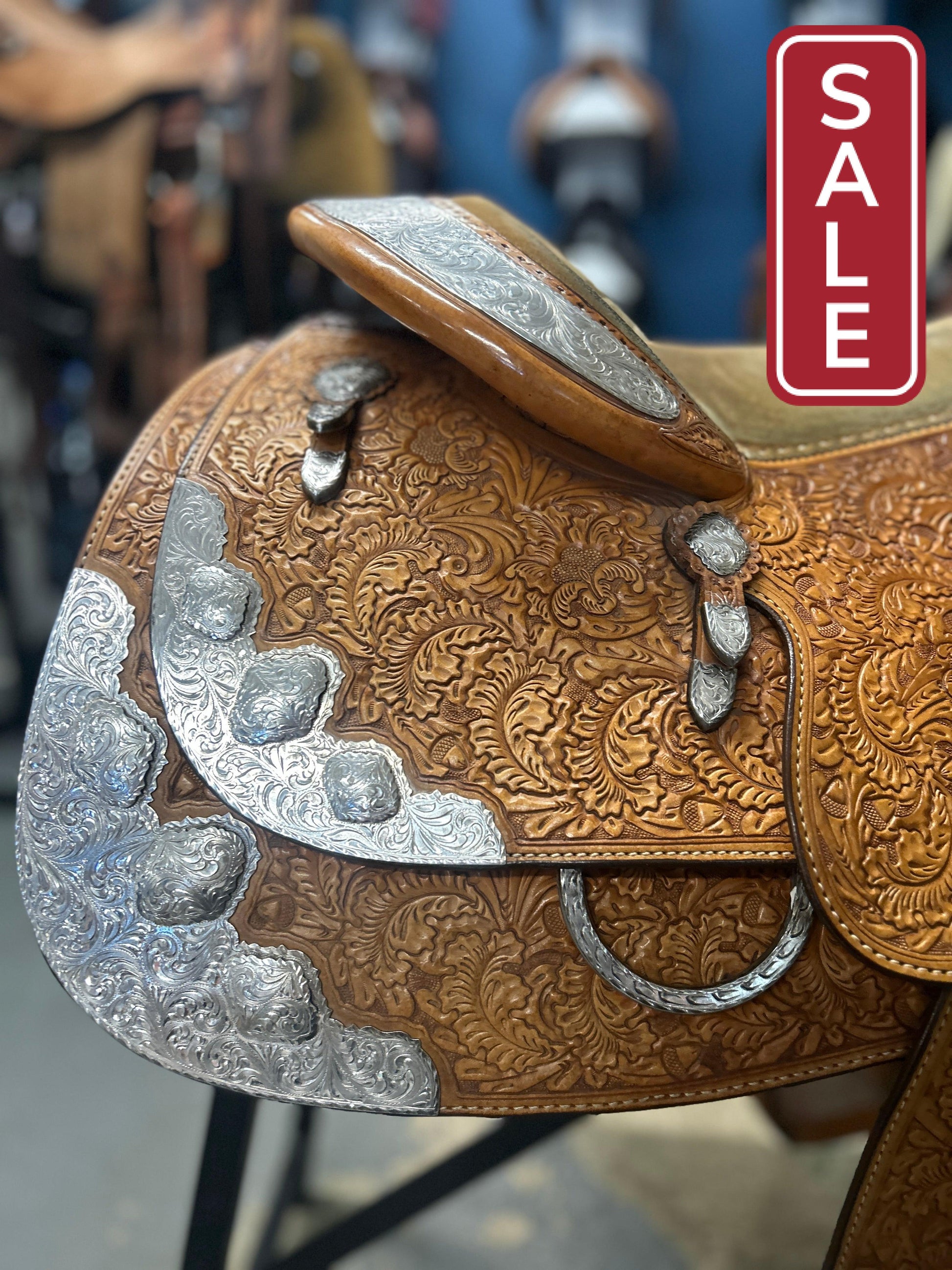 16.5" Custom Blue Ribbon Western Show Saddle-Saddle-Consignment-Evolution Equestrian Co.