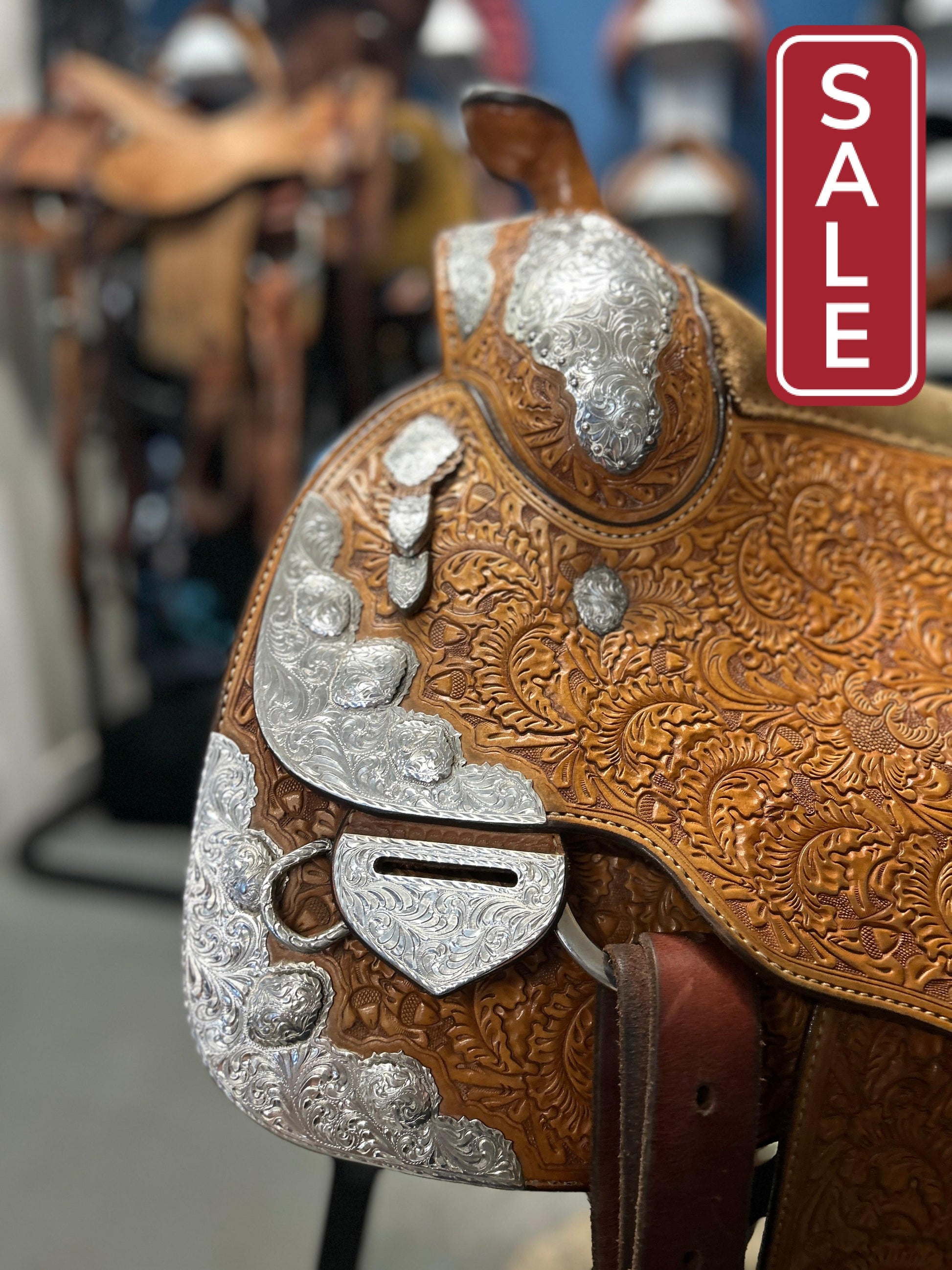 16.5" Custom Blue Ribbon Western Show Saddle-Saddle-Consignment-Evolution Equestrian Co.