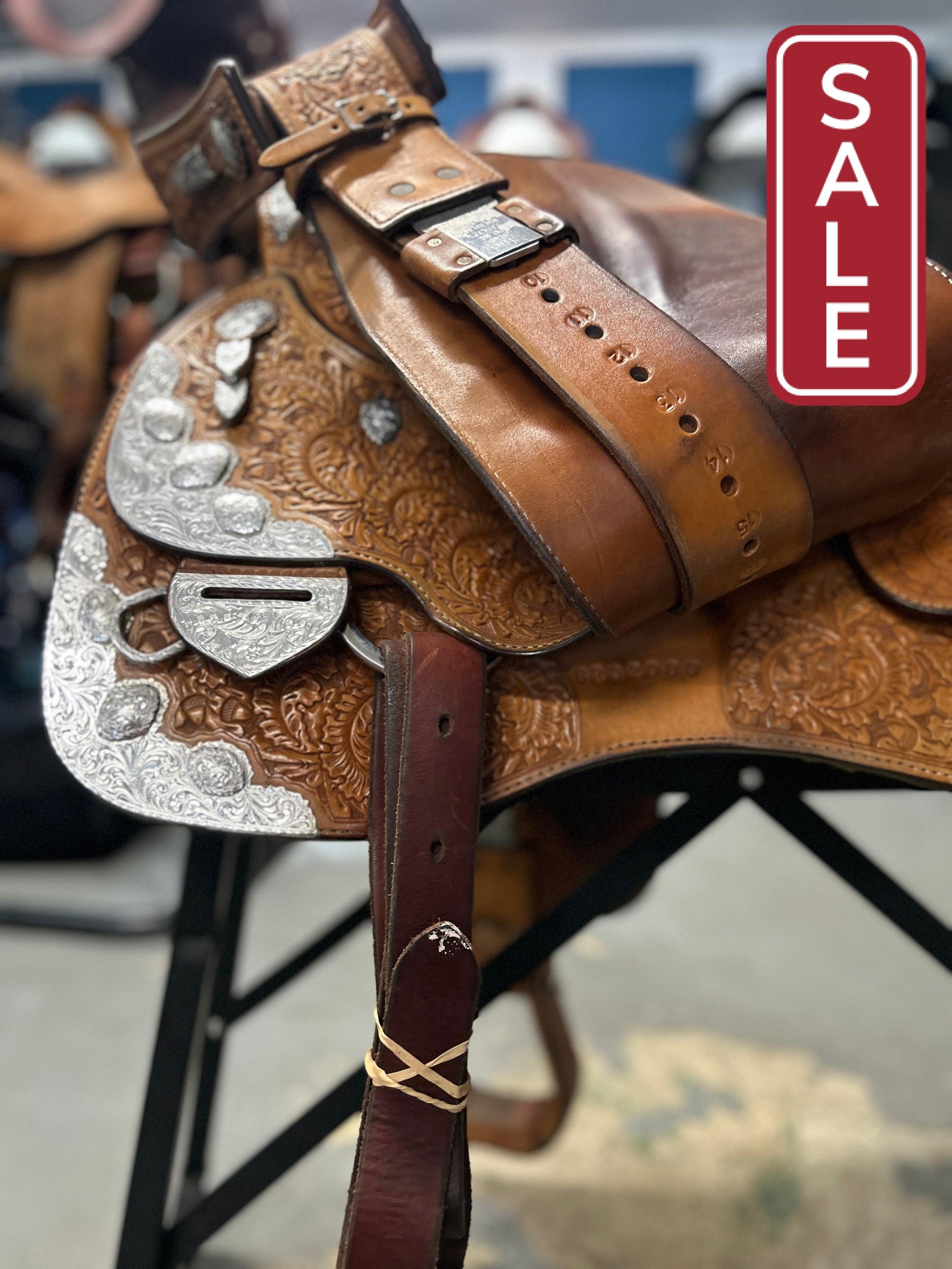 16.5" Custom Blue Ribbon Western Show Saddle-Saddle-Consignment-Evolution Equestrian Co.