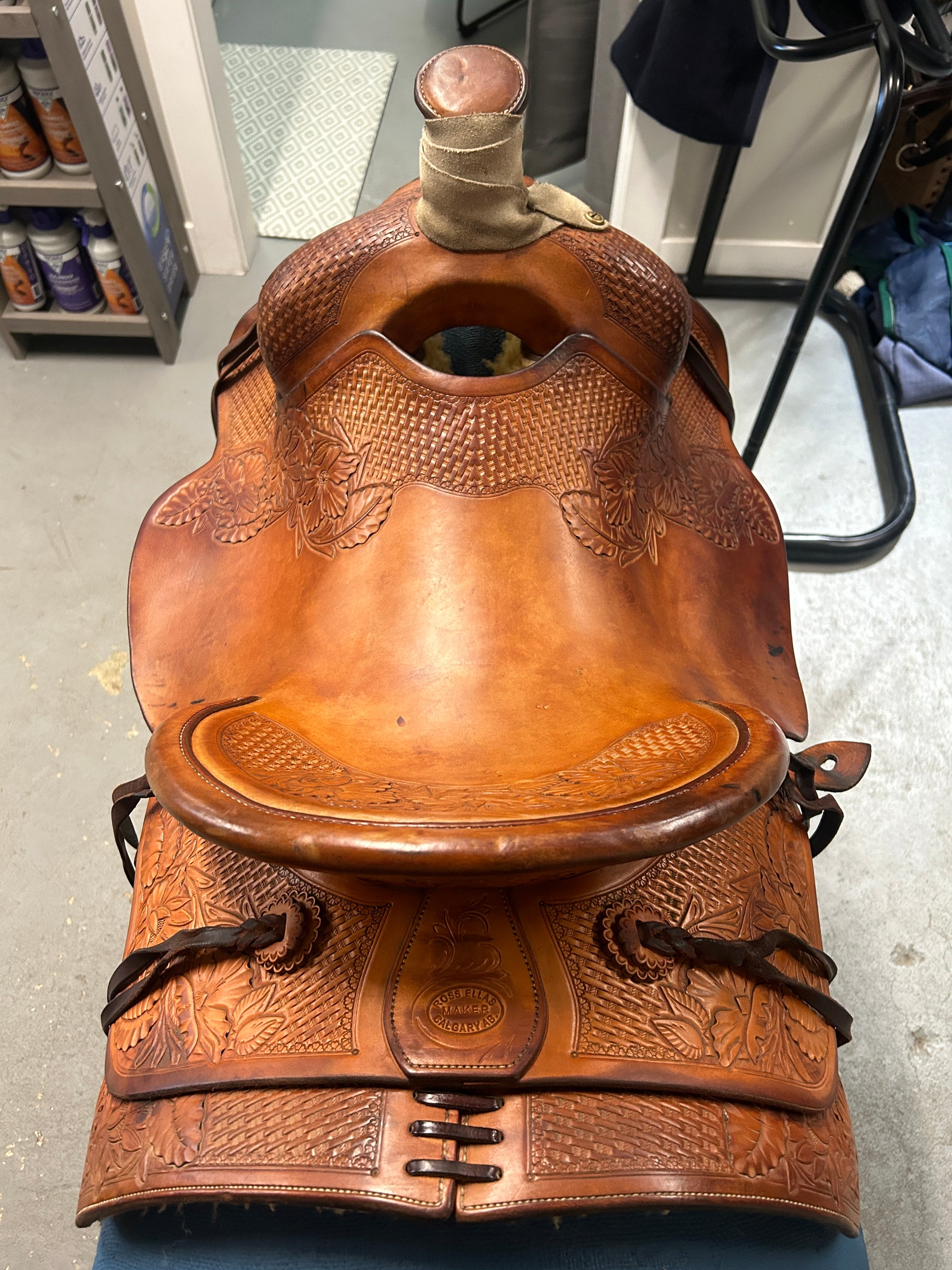 16" Ross Ellas Custom Western Saddle-Saddle-Consignment-Evolution Equestrian Co.
