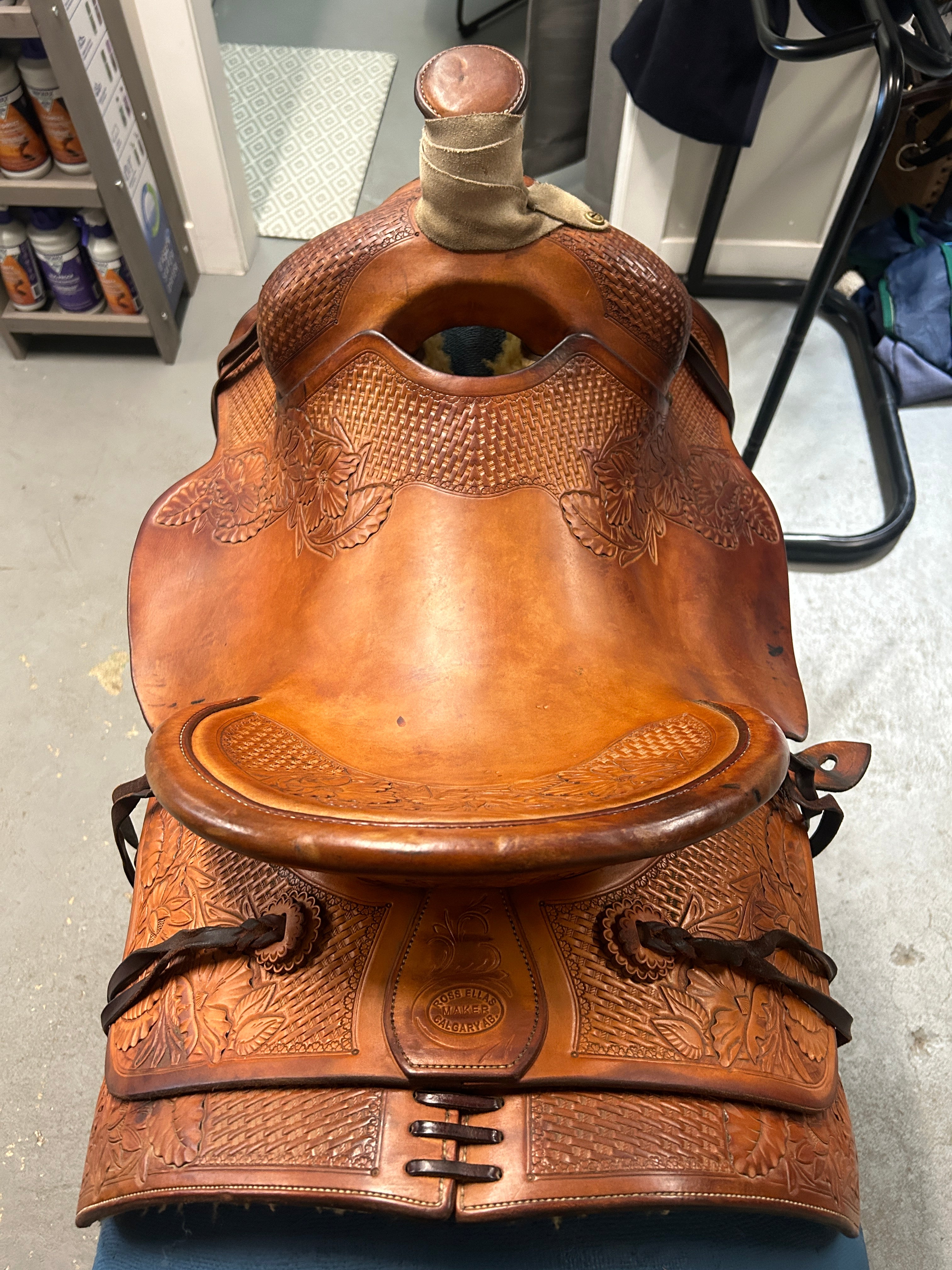 16" Ross Ellas Custom Western Saddle-Saddle-Consignment-Evolution Equestrian Co.