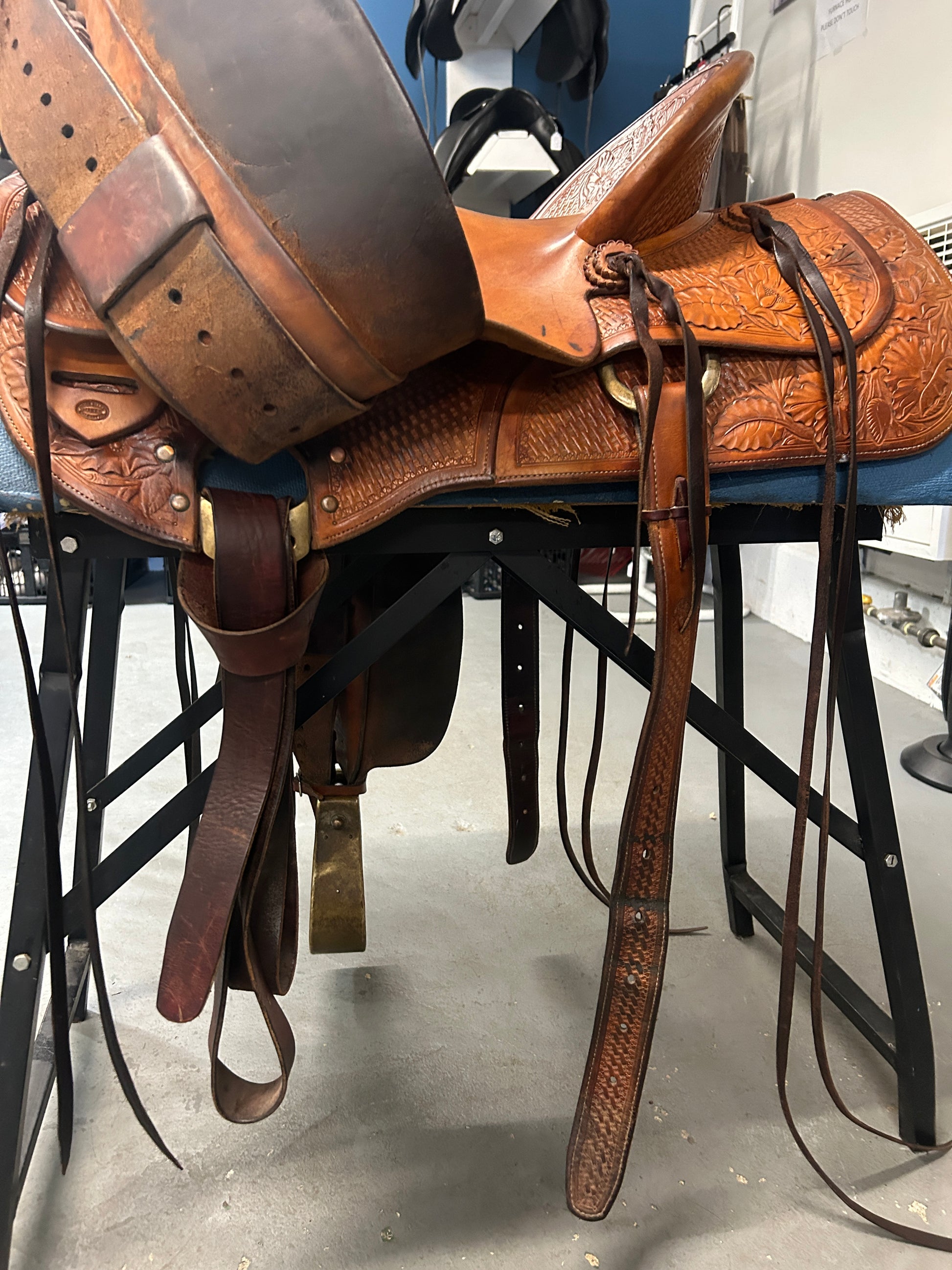 16" Ross Ellas Custom Western Saddle-Saddle-Consignment-Evolution Equestrian Co.
