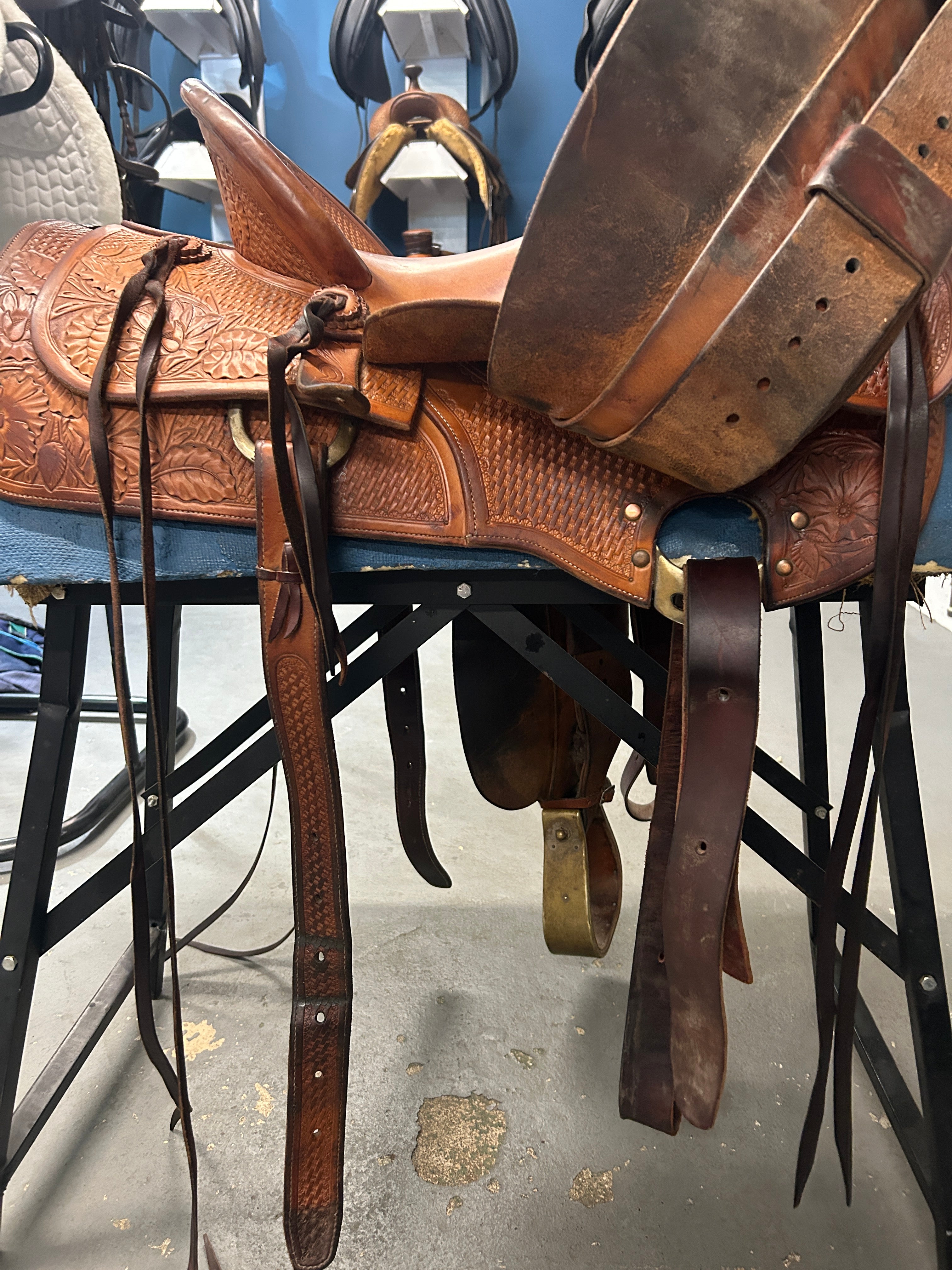 16" Ross Ellas Custom Western Saddle-Saddle-Consignment-Evolution Equestrian Co.