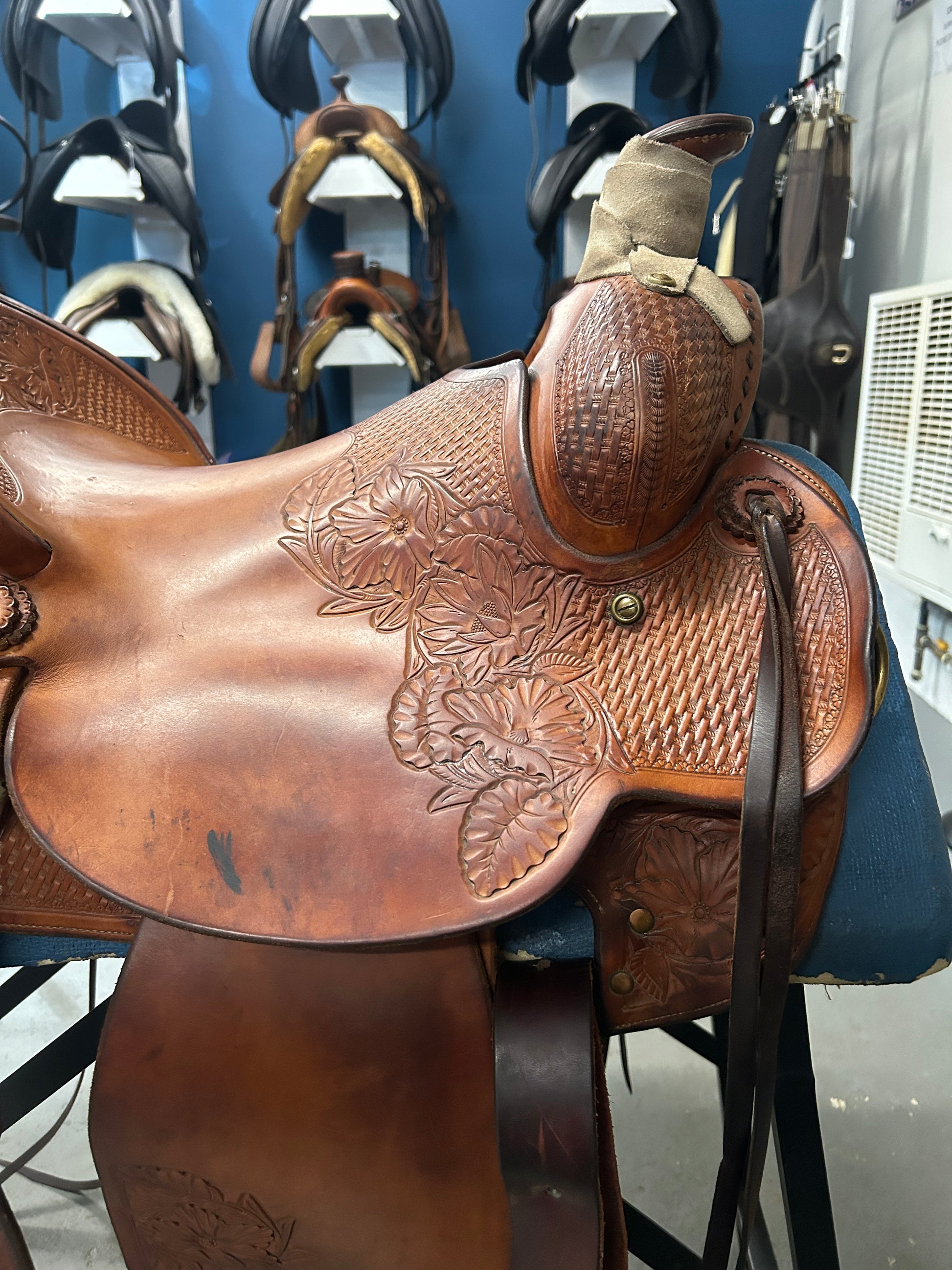 16" Ross Ellas Custom Western Saddle-Saddle-Consignment-Evolution Equestrian Co.