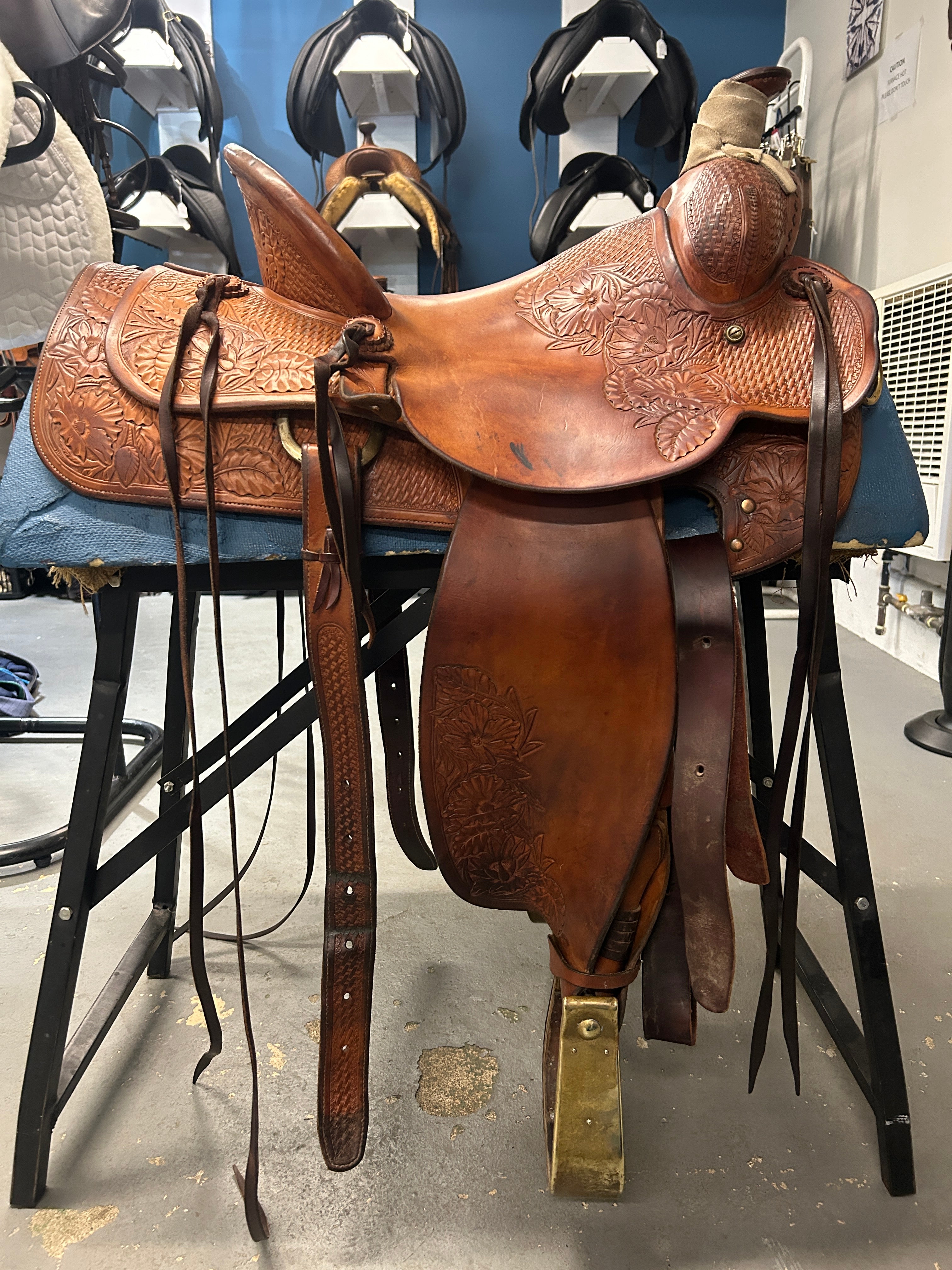 16" Ross Ellas Custom Western Saddle-Saddle-Consignment-Evolution Equestrian Co.