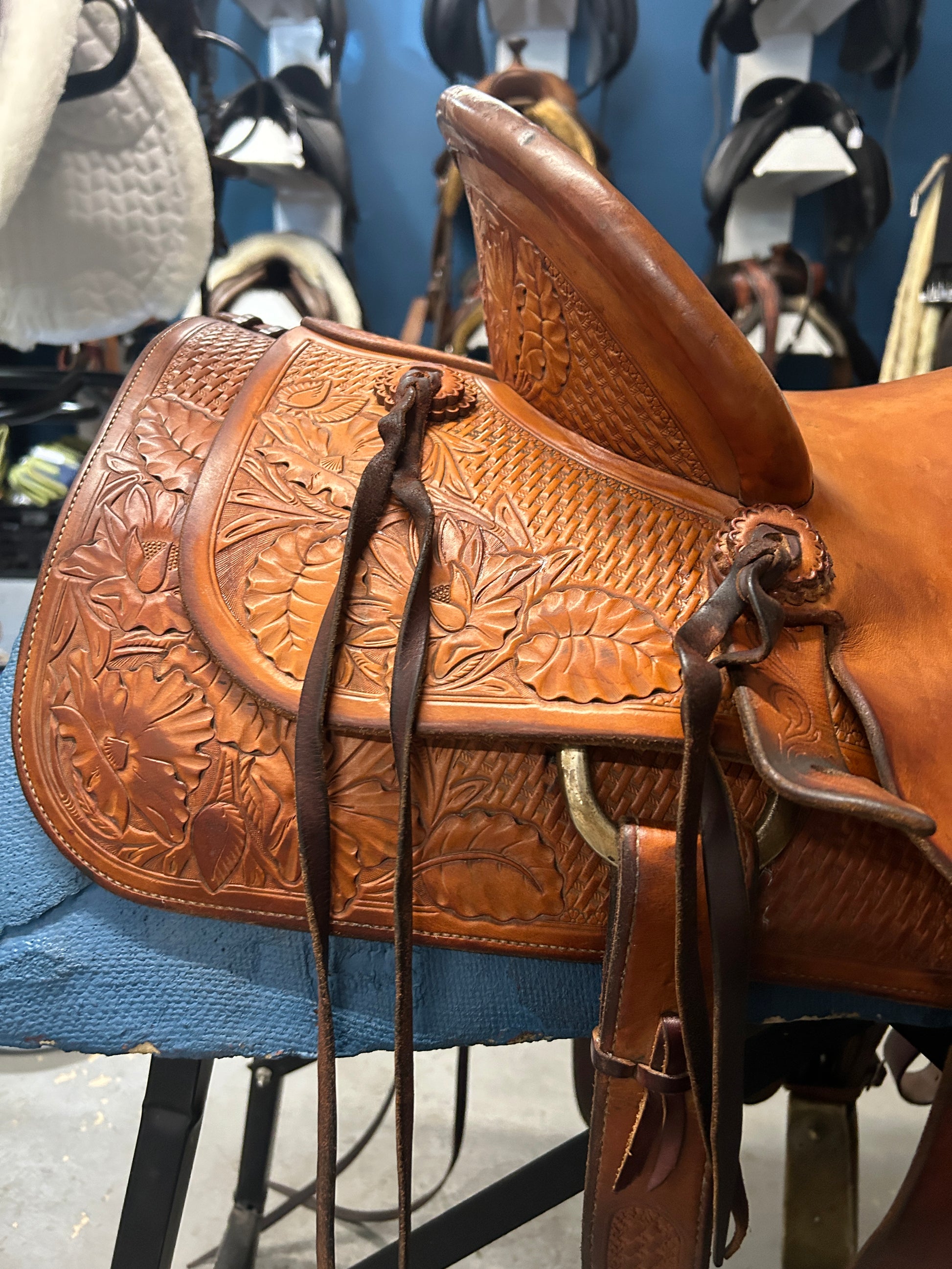 16" Ross Ellas Custom Western Saddle-Saddle-Consignment-Evolution Equestrian Co.